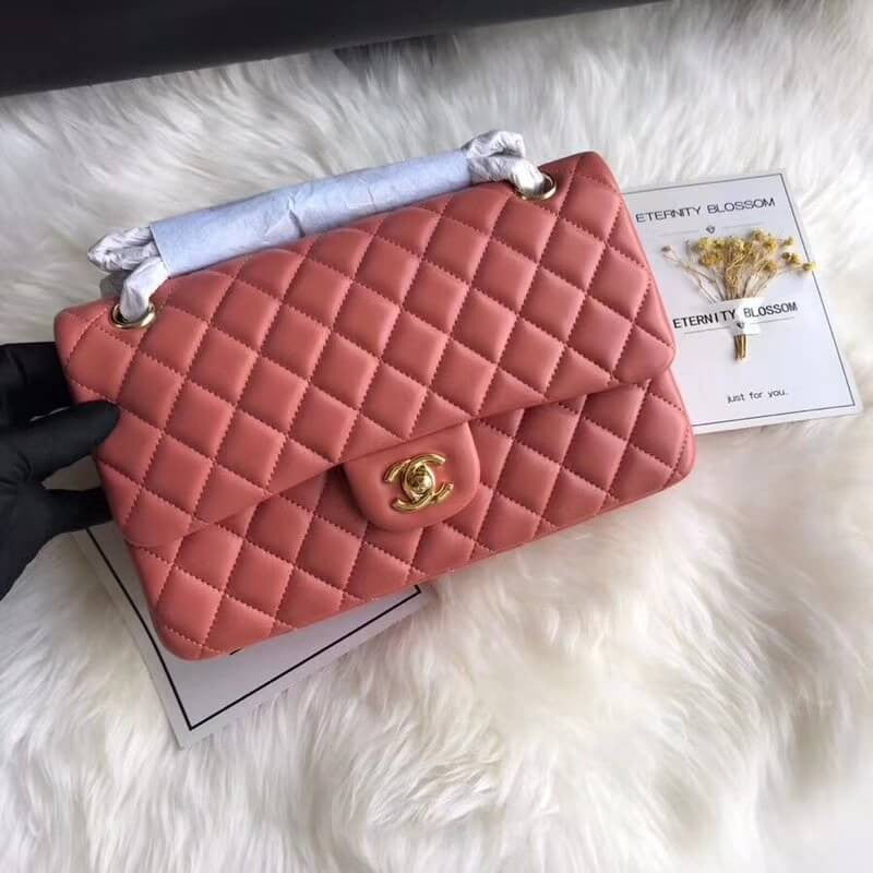 1112 Rose Quartz Medium Size 2.55 Lambskin Leather Flap Bag