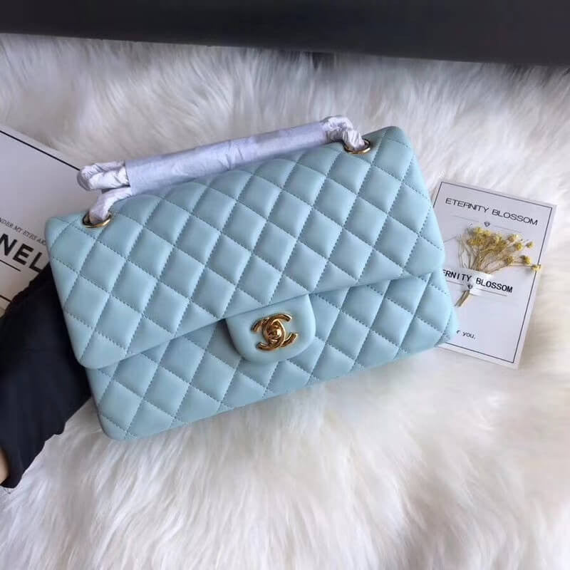 1112 Tiffany Blue Medium Size 2.55 Lambskin Leather Flap Bag