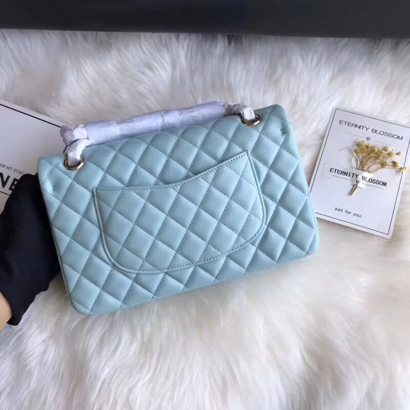 1112 Tiffany Blue Medium Size 2.55 Lambskin Leather Flap Bag